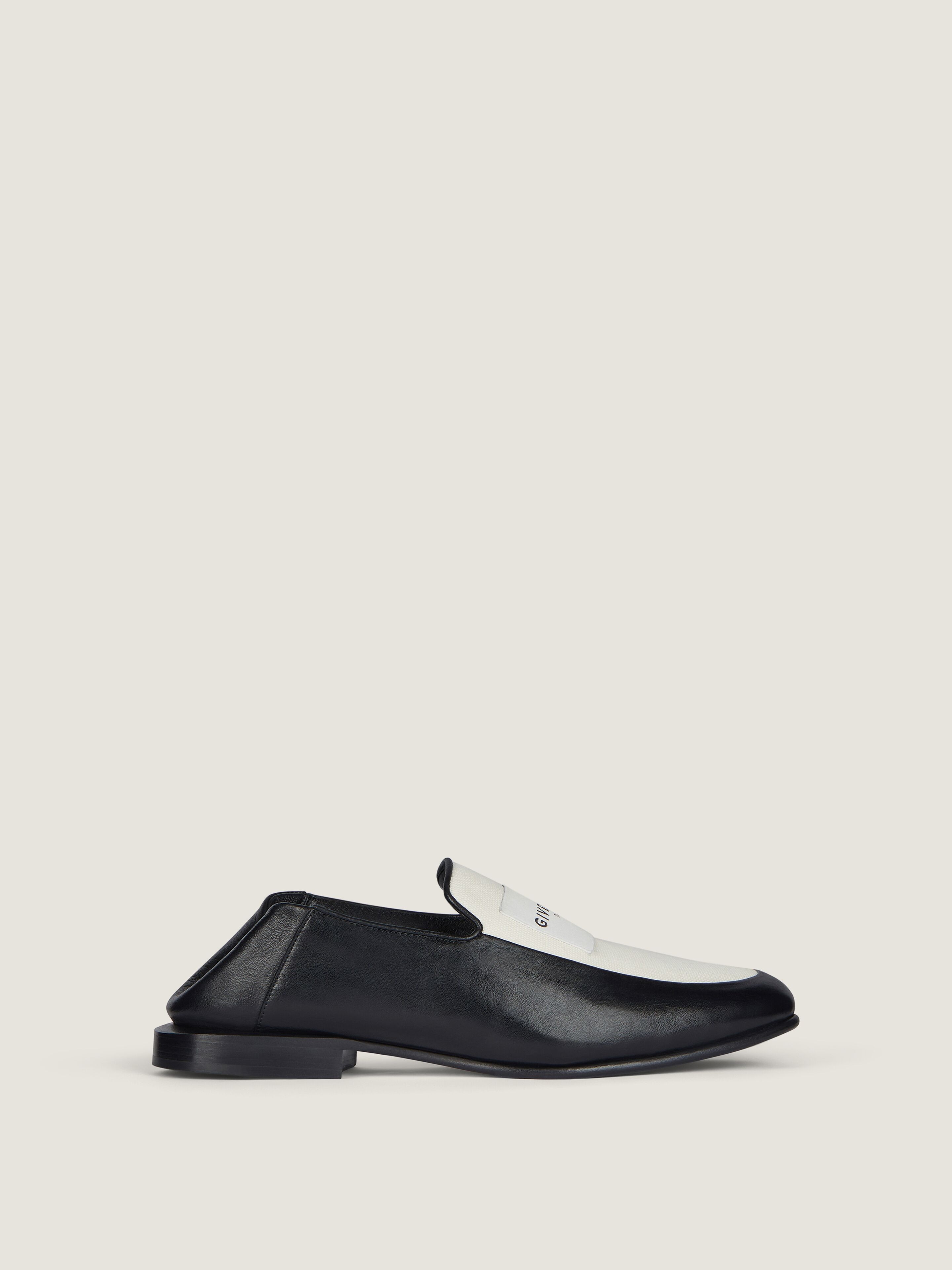 Label loafers in leather and canvas